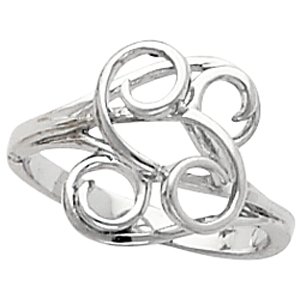 14K White Freeform Ring