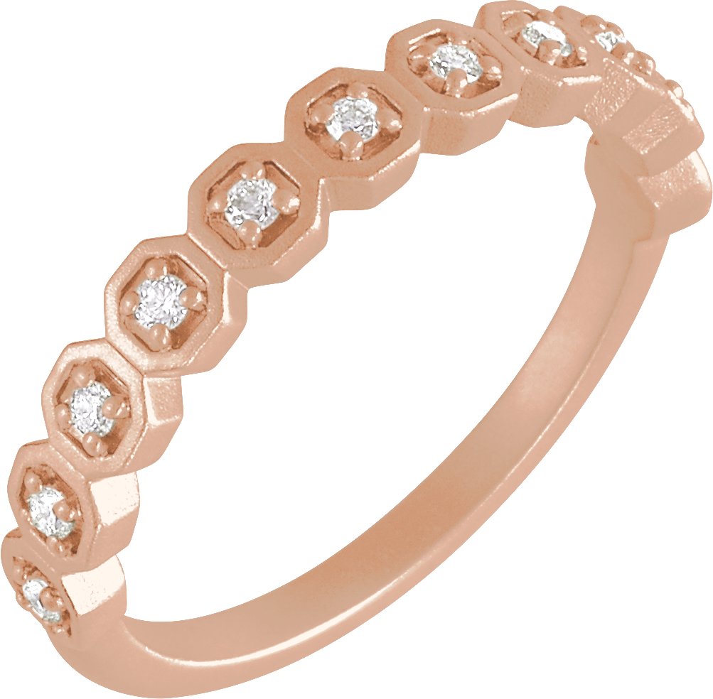 14K Rose 1/6 CTW Natural Diamond Anniversary Band