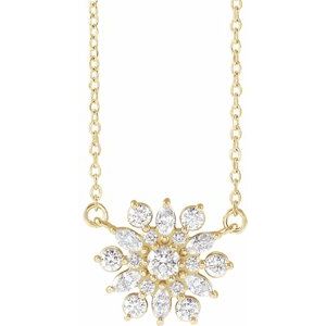 14K Yellow 1/2 CTW Diamond Vintage-Inspired 16" Necklace