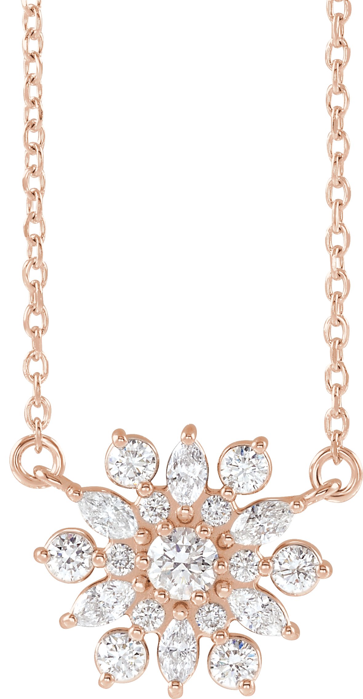 14K Rose 1/2 CTW Natural Diamond Vintage-Inspired 16" Necklace