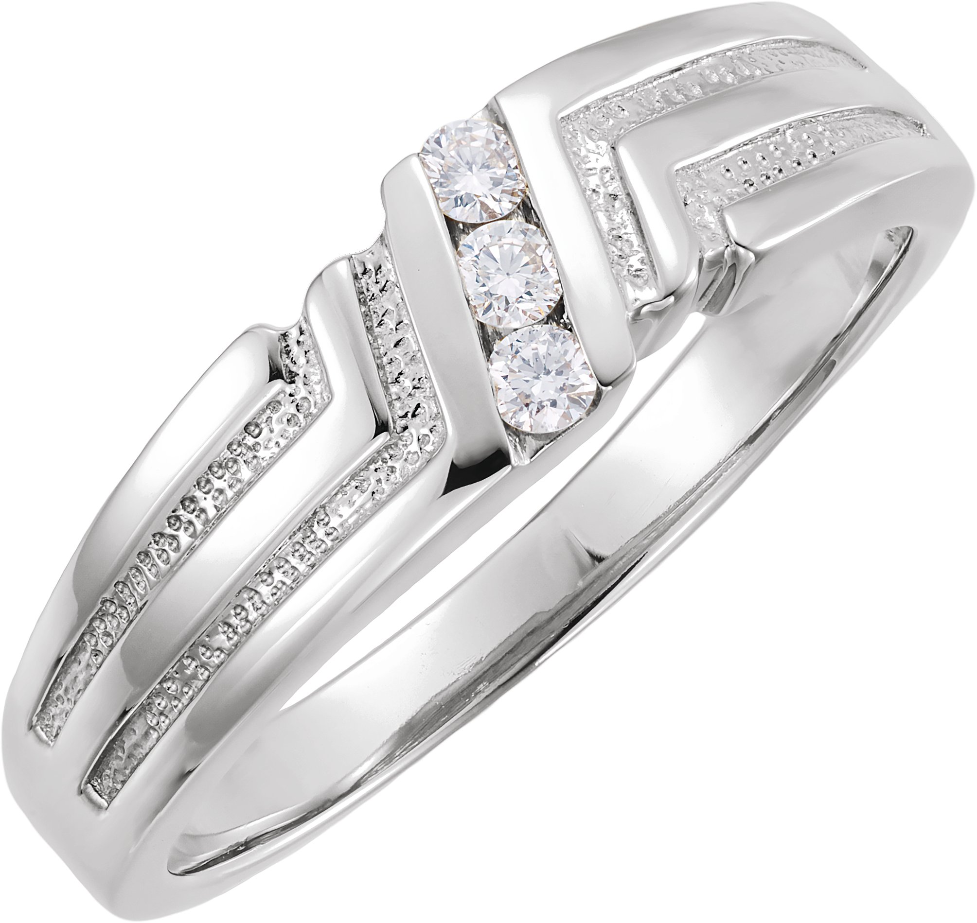 14K White .10 CTW Diamond 3 Stone Band Ref 2982499