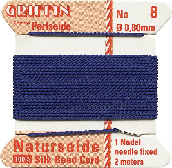Griffin 100% Naturseide Natural Silk Carded Bead Cord