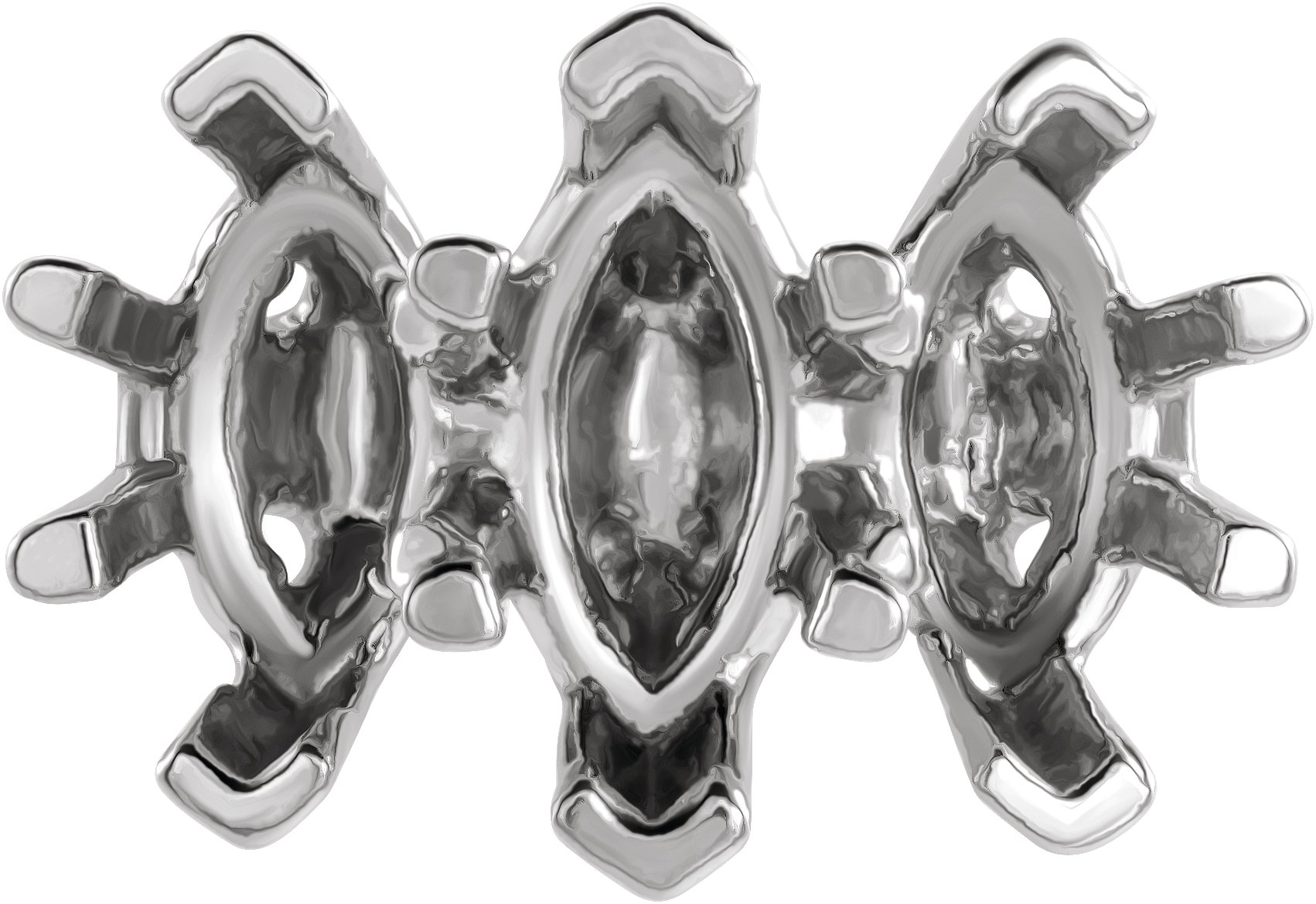 Marquise 3-Stone Shank Setting