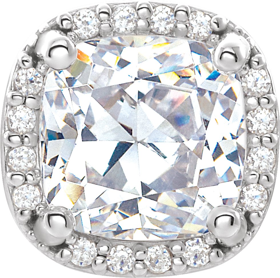 Cushion 4-Prong Halo-Style Peg Setting 