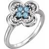 14K White Aquamarine and .10 CTW Diamond Ring Ref 13782530