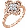 14K Rose .33 CTW Diamond Clover Ring Ref 13782536