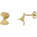 14K Yellow Twisted Stud Earrings with Backs