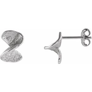 Sterling Silver Twisted Stud Earrings with Backs