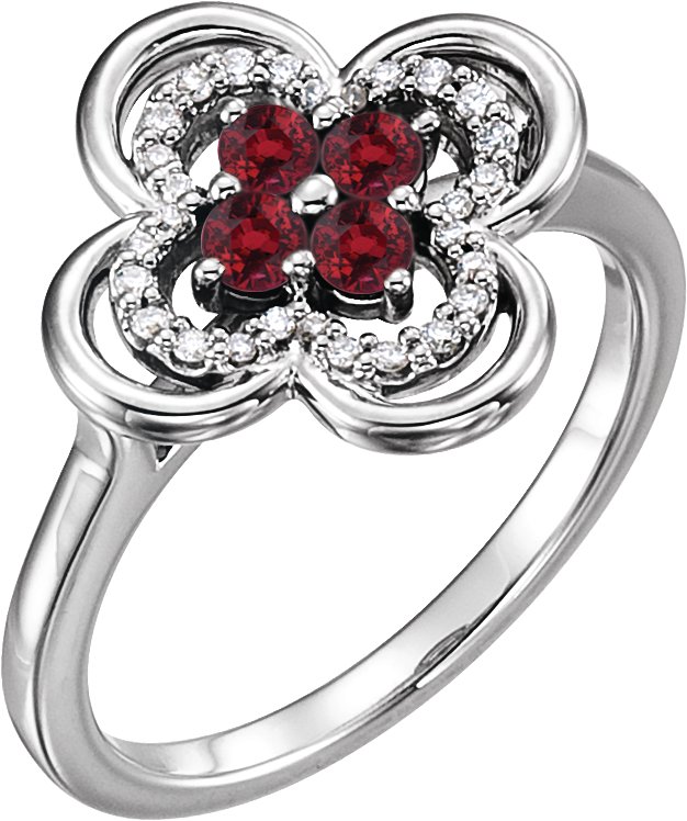 Platinum Ruby and .10 CTW Diamond Ring Ref 13782557