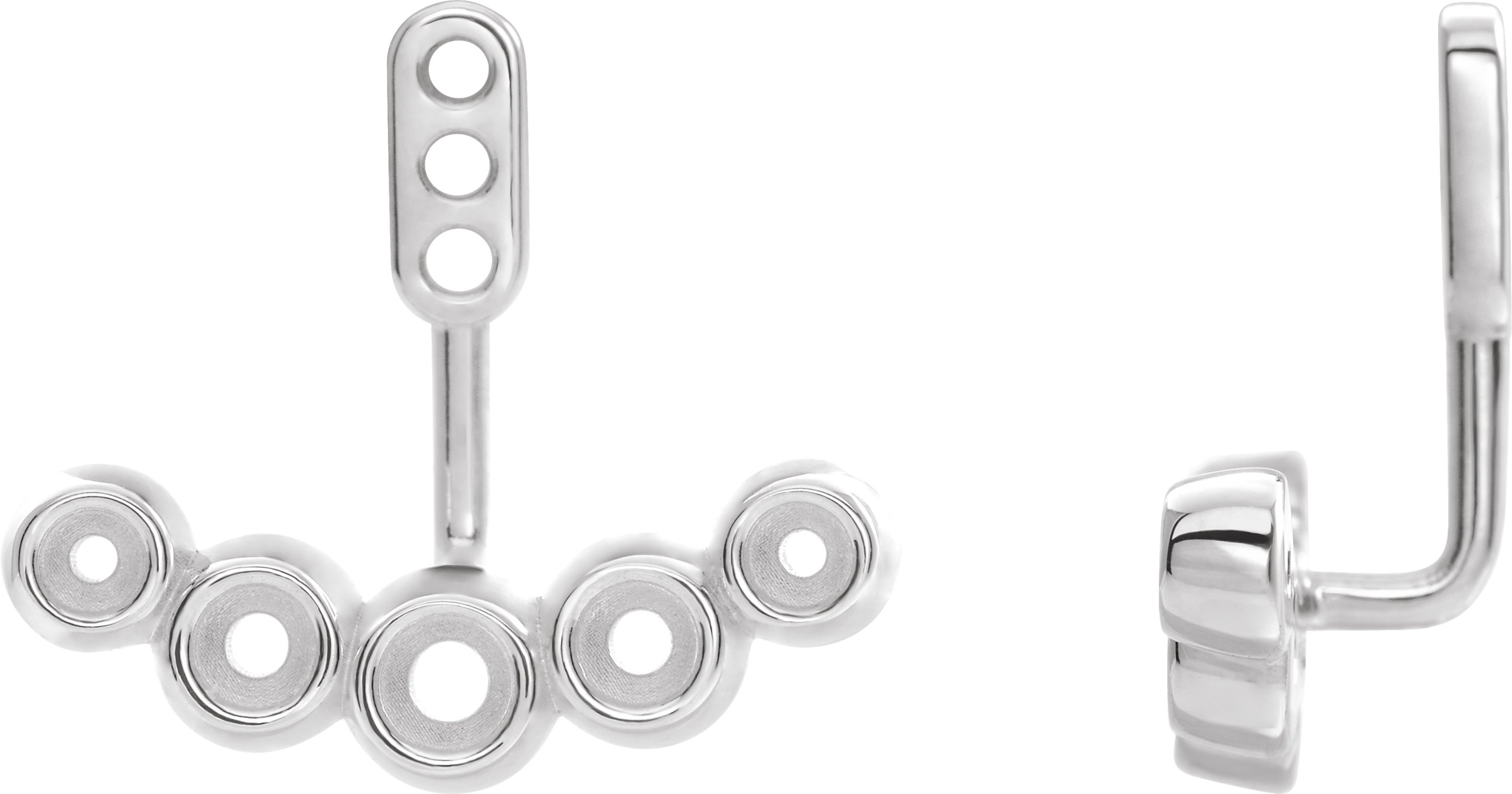 Bezel-Set Bar Front-Back Earring Jackets