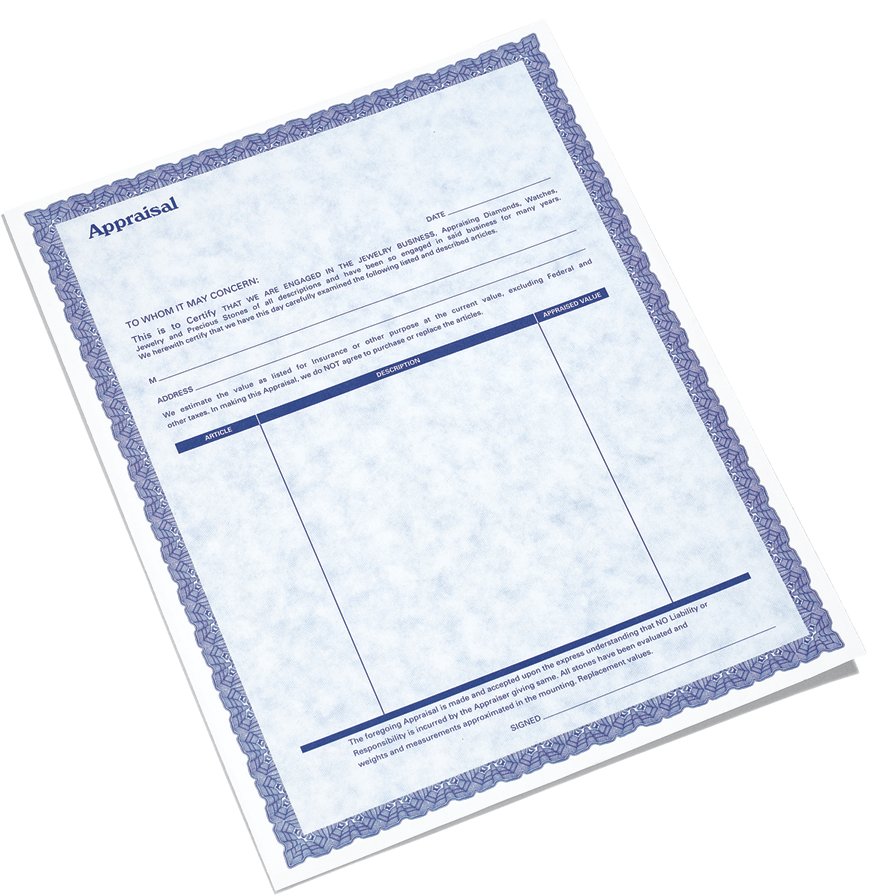 Appraisal Forms | Stuller for Free Printable Jewelry Appraisal Form