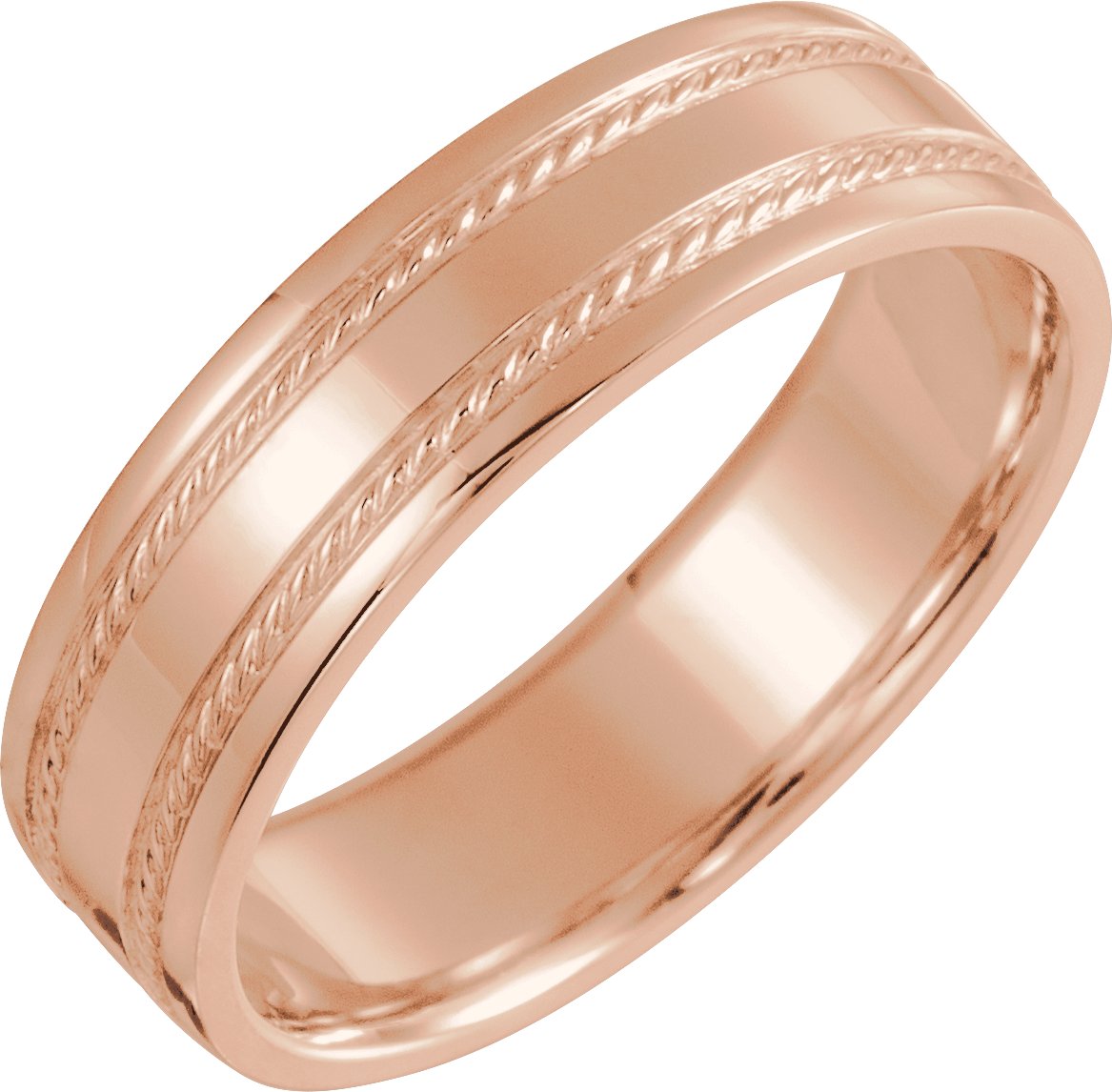 14K Rose 6 mm Rope Pattern Band Size 10 Ref 15400698