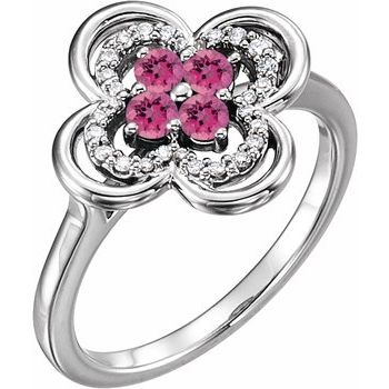 Platinum Pink Tourmaline and .10 CTW Diamond Ring Ref 13782577
