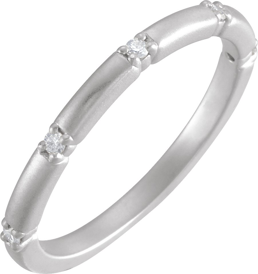 14K White .07 CTW Diamond Five-Stone Anniversary Band 