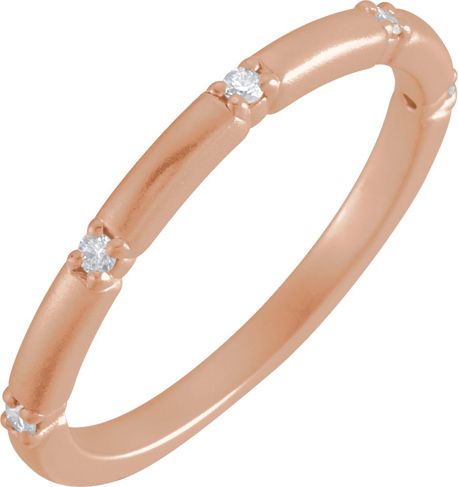 14K Rose  .07 CTW Natural Diamond Five-Stone Anniversary Band