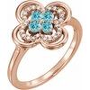 14K Rose Blue Zircon and .10 CTW Diamond Ring Ref 13782584
