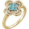 14K Yellow Blue Zircon and .10 CTW Diamond Ring Ref 13782583