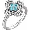 Platinum Blue Zircon and .10 CTW Diamond Ring Ref 13782585