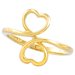 10K Yellow 14 mm Double Heart Ring