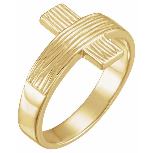 14K Yellow The Rugged Cross® Chastity Ring Size 11