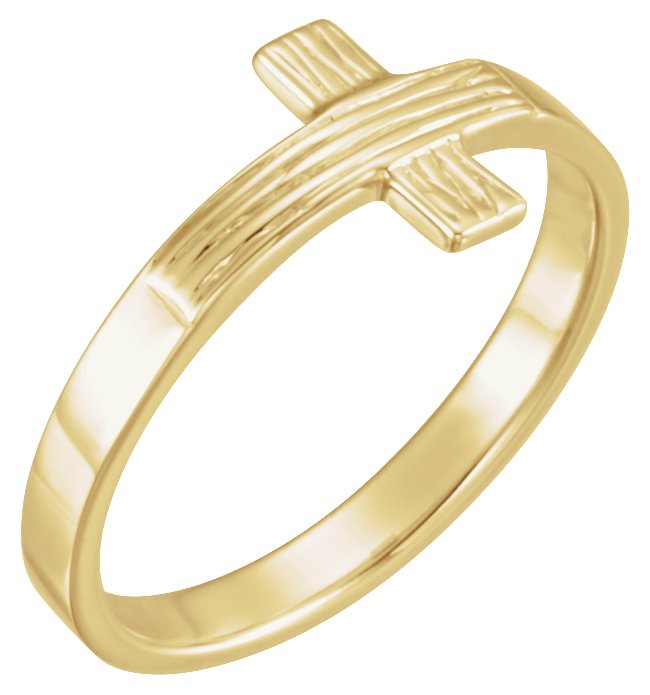 14K Yellow The Rugged Cross® Chastity Ring Size 7