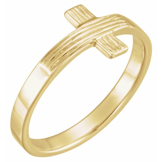 14K Yellow The Rugged Cross® Chastity Ring Size 7