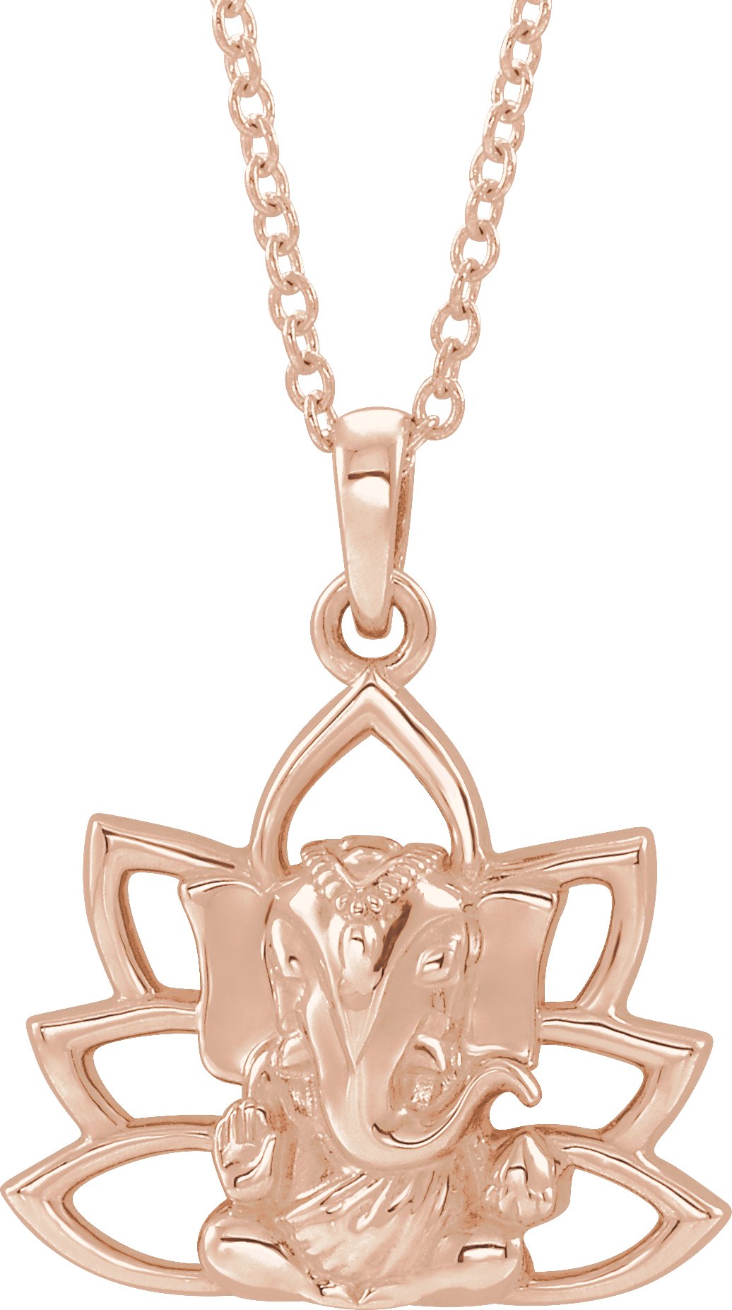 14K Rose Ganesha 16 18 inch Necklace Ref. 15496612