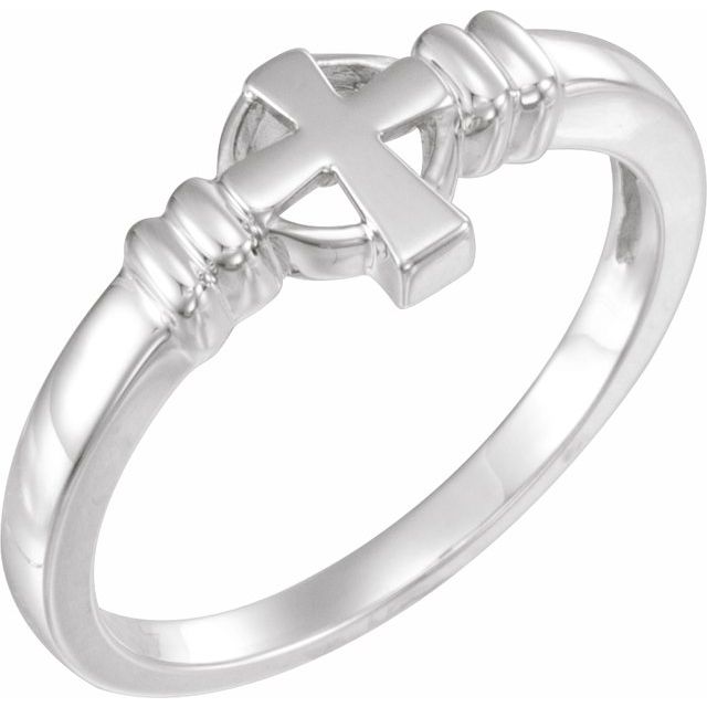 10K White Cross Chastity Ring