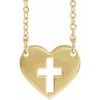 14K Yellow Pierced Cross Heart 16 18 inch Necklace Ref. 12908248