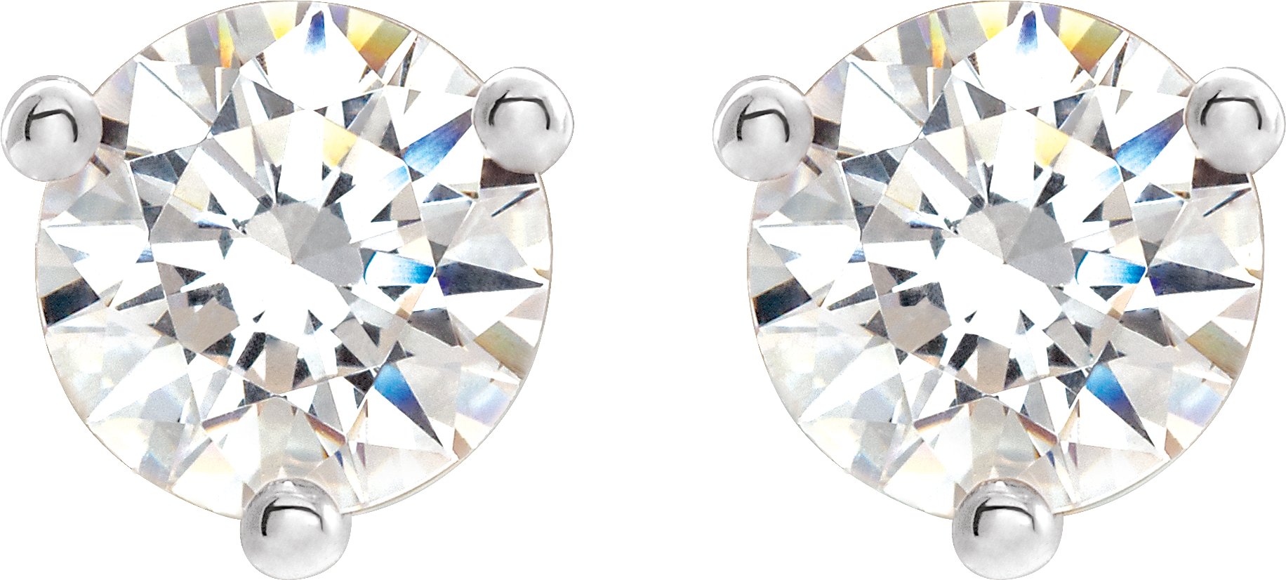 14K White 8 mm Round Stuller Lab-Grown Moissanite™ Earrings