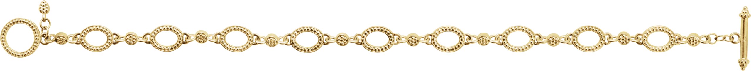 14K Yellow Granulated Link 7 1/2 Bracelet