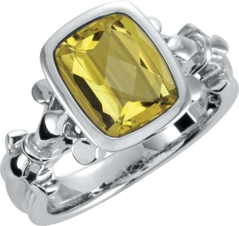 Sterling Silver Yellow Quartz Ring