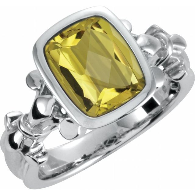 Sterling Silver Yellow Quartz Ring