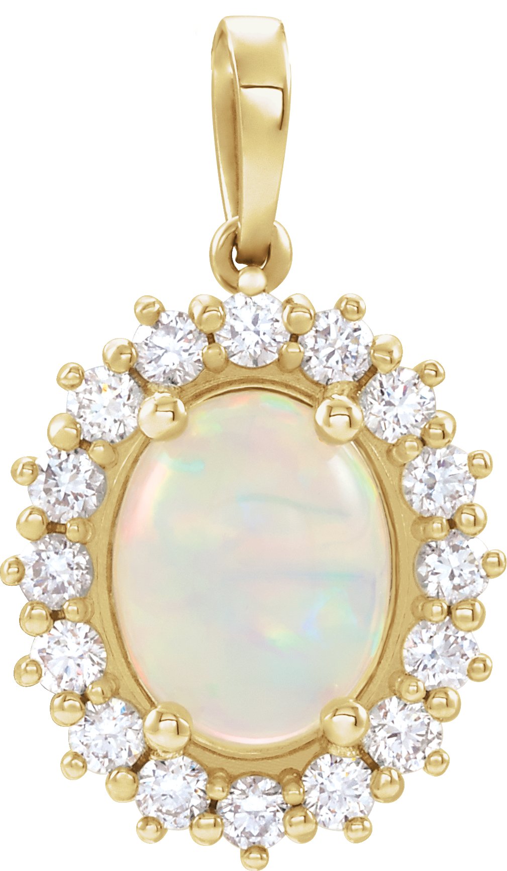 14K Yellow Ethiopian Opal and .33 CTW Diamond Pendant Ref. 15496474