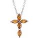 Sterling Silver Natural Citrine Cross 16-18