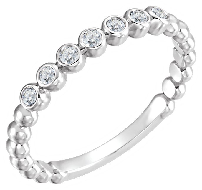 14K White 1/6 CTW Diamond Stackable Ring