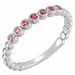Sterling Silver Lab-Grown Ruby Stackable Ring 