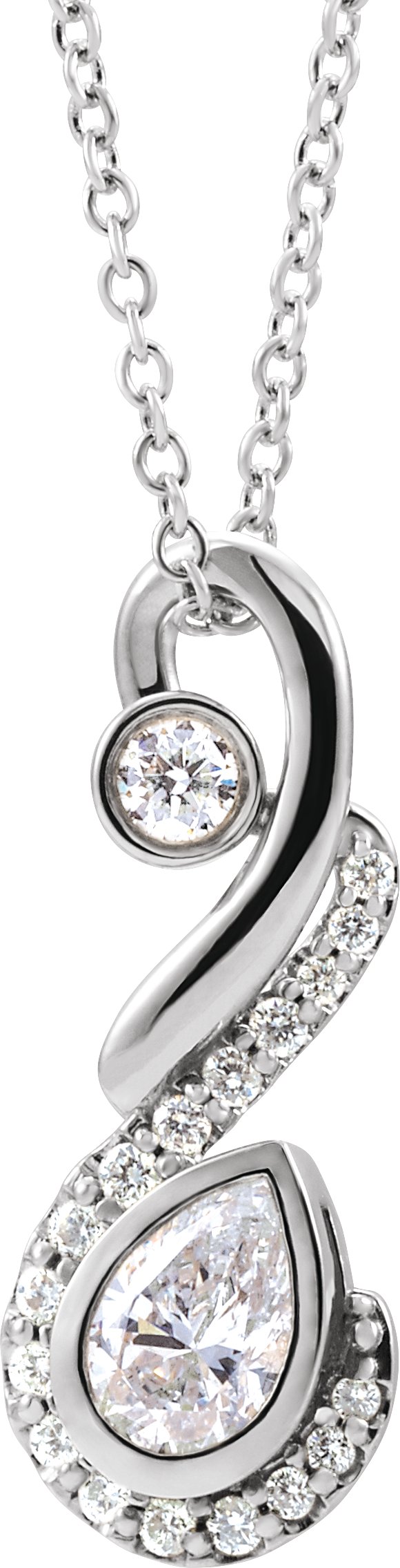 Sterling Silver .50 CTW Diamond Freeform Necklace Ref. 15496544