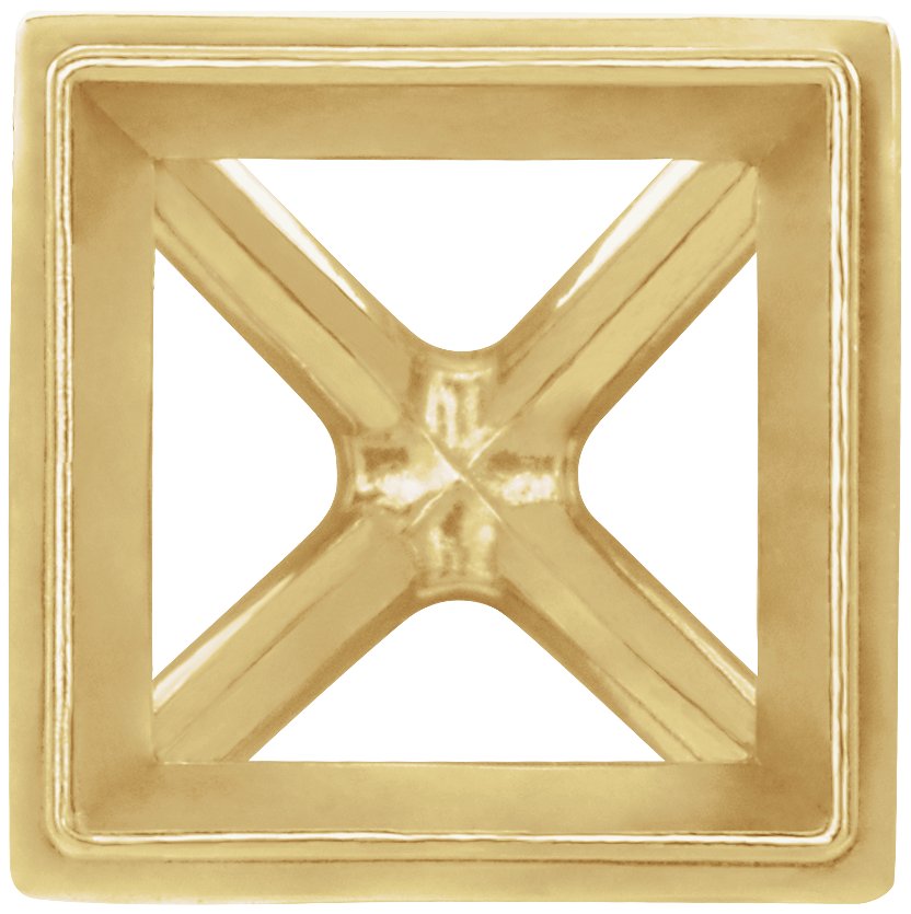Square Bezel-Set Cocktail-Style Earring Setting