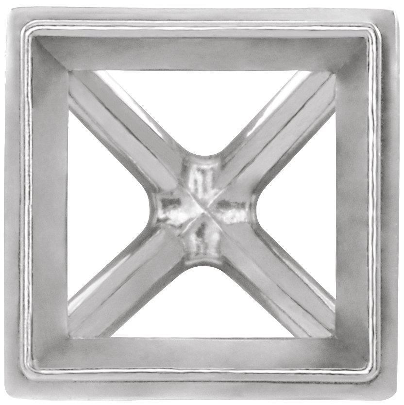 Square Bezel-Set Cocktail-Style Earring Setting