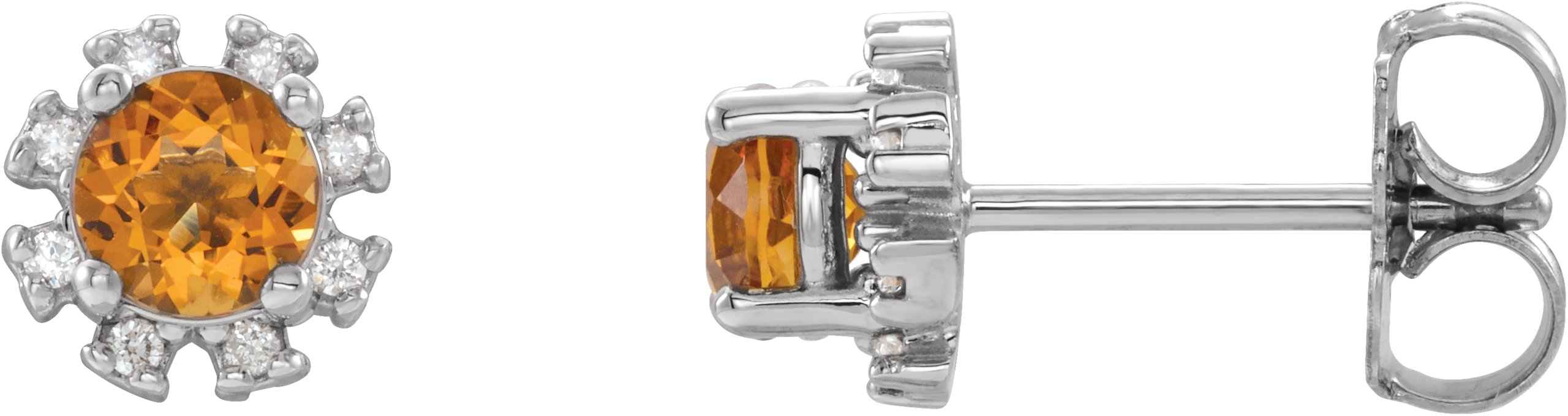 Platinum Citrine and .07 CTW Diamond Earrings Ref 15389278