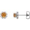 Platinum Citrine and .07 CTW Diamond Earrings Ref 15389278