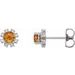 Sterling Silver Natural Citrine & .06 CTW Natural Diamond Earrings