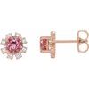 14K Rose Pink Tourmaline and .07 CTW Diamond Earrings Ref 15389384