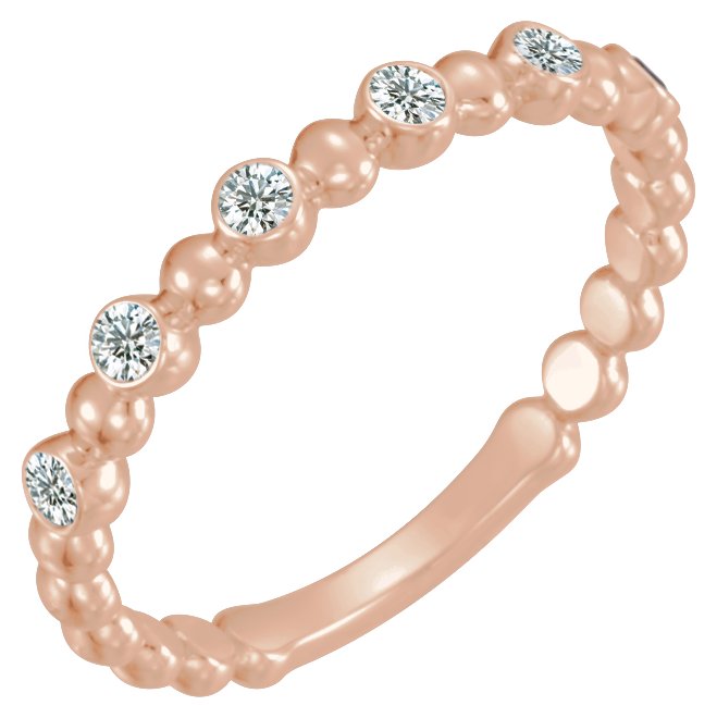 14K Rose .125 CTW Diamond Stackable Ring Ref. 13964661