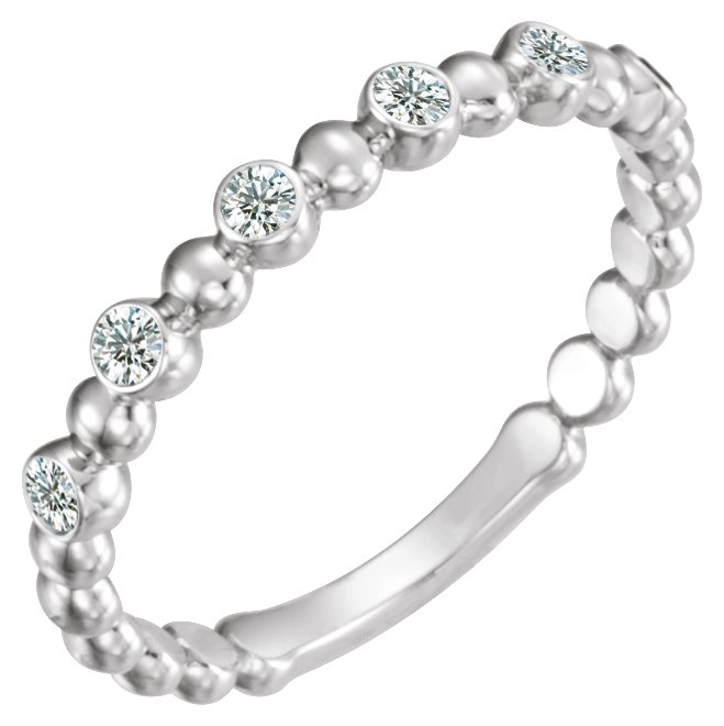 14K White .125 CTW Diamond Stackable Ring Ref. 13964659