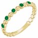 14K Yellow Lab-Grown Emerald Stackable Ring   