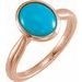 14K Rose 10x8 mm Natural Turquoise Cabochon Ring