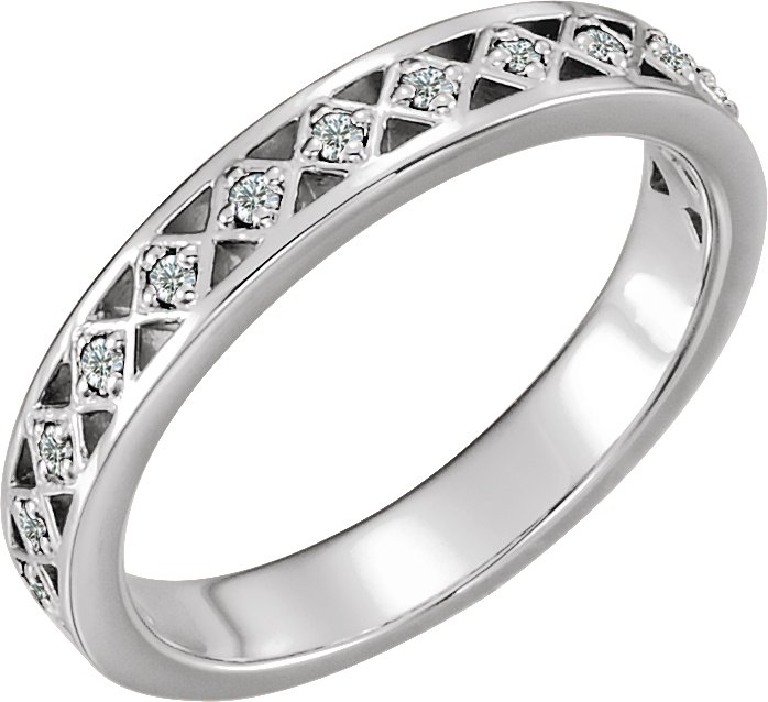 Platinum 1/8 CTW Natural Diamond Stackable Ring 