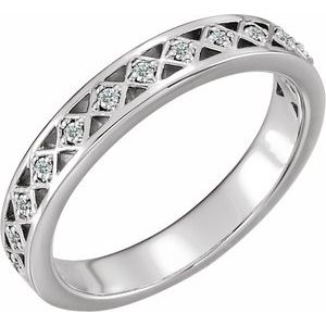 Platinum 1/8 CTW Natural Diamond Stackable Ring 